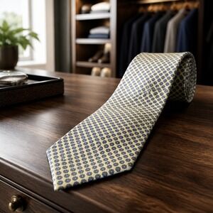 Robert Talbott Nordstrom Men's Yellow Silk Neck Tie Business Dress Geometric